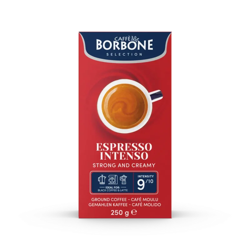 Caffe Borbone Intenso Dark Roast Ground Coffee 250g Brick Pack